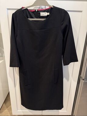 Eliza J Black Dress with Pink Trim